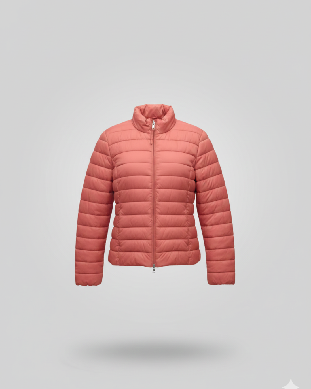 Red Solid Puffer Jacket