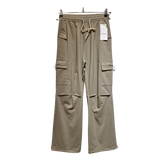Women's Premium Black Cargo Wide Leg Pants – High Waist Casual Streetwear Trousers with Utility Pockets U(0257)