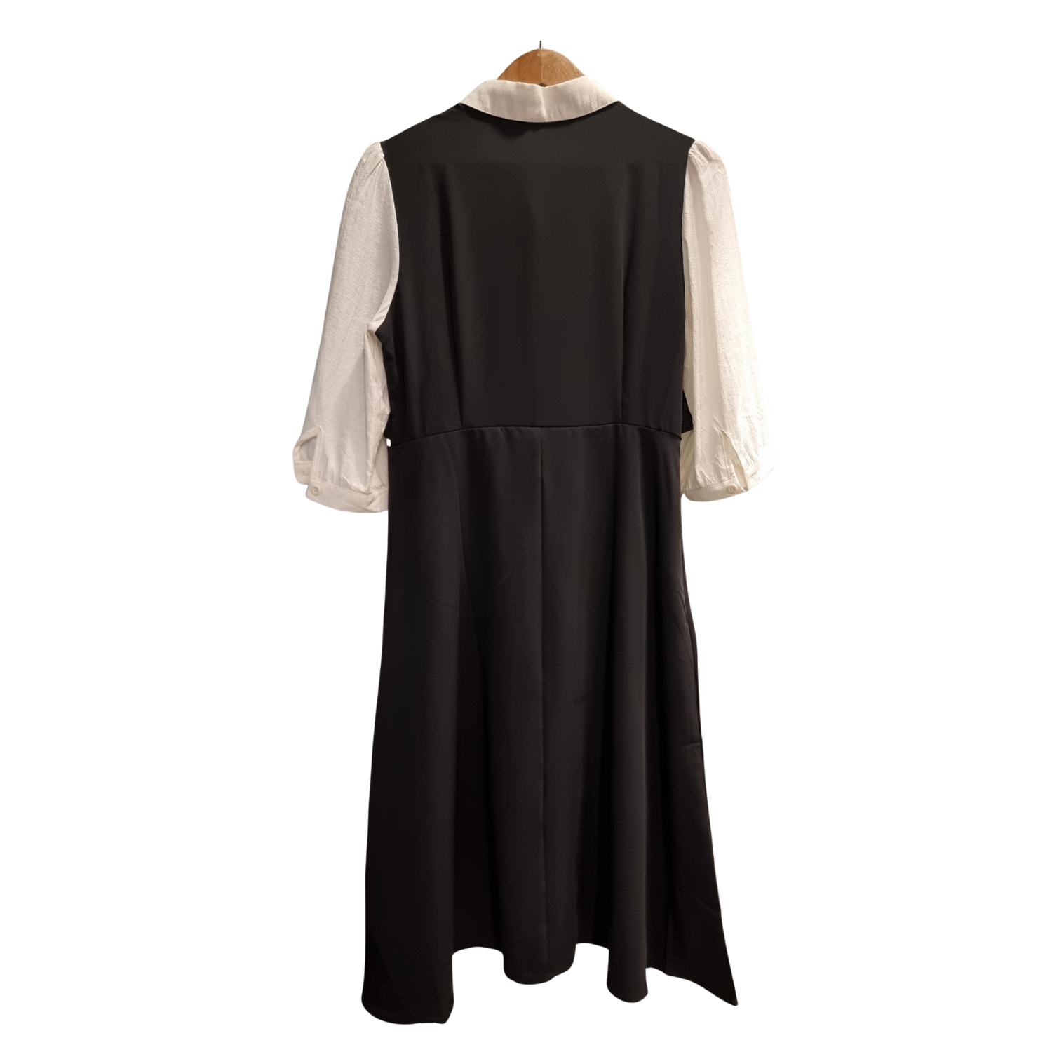Chic Monochromatic Layered Midi Dress