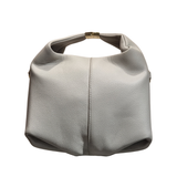 Polène Numéro Dix Grey Grained Leather Crescent Hobo Bag