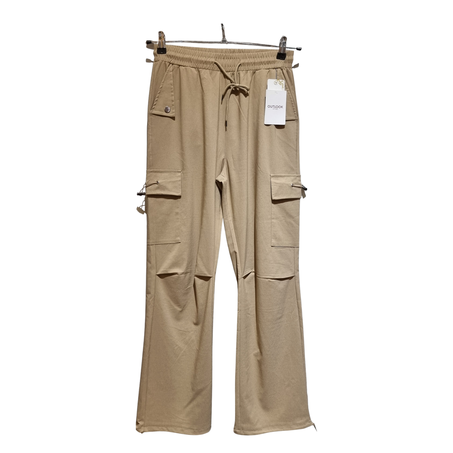 Women's Premium Black Cargo Wide Leg Pants – High Waist Casual Streetwear Trousers with Utility Pockets U(0257)