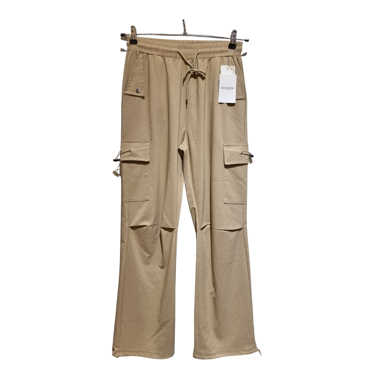 Women's Premium Black Cargo Wide Leg Pants – High Waist Casual Streetwear Trousers with Utility Pockets U(0257)
