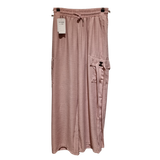 Women’s Textured Wide-Leg Cargo Trousers – Elastic Waist Casual Fashion Pants U(0271)