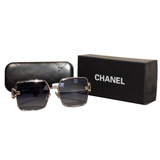 Chanel Polished Silver Square Frame Sunglasses