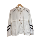 Striped Trim Hooded Windbreaker