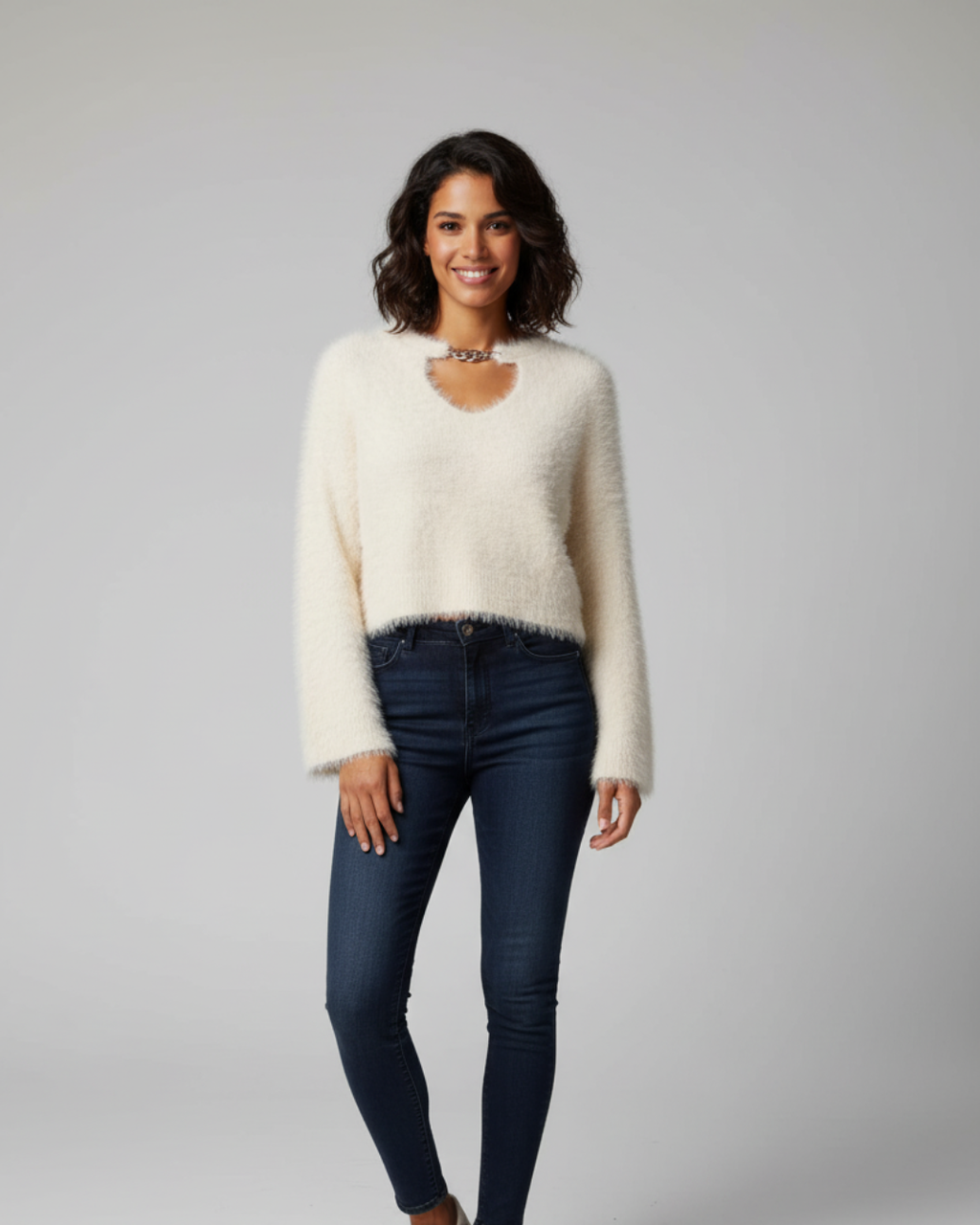 Off White Fur Sweater