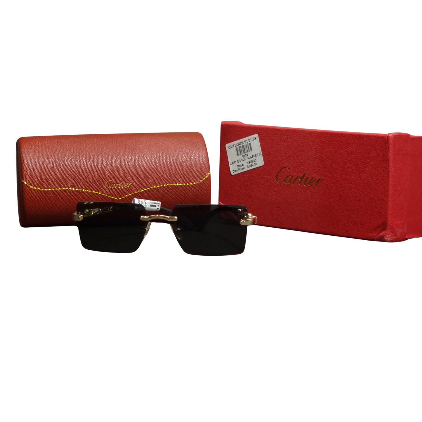 Cartier Imperial Rimless Square Sunglasses