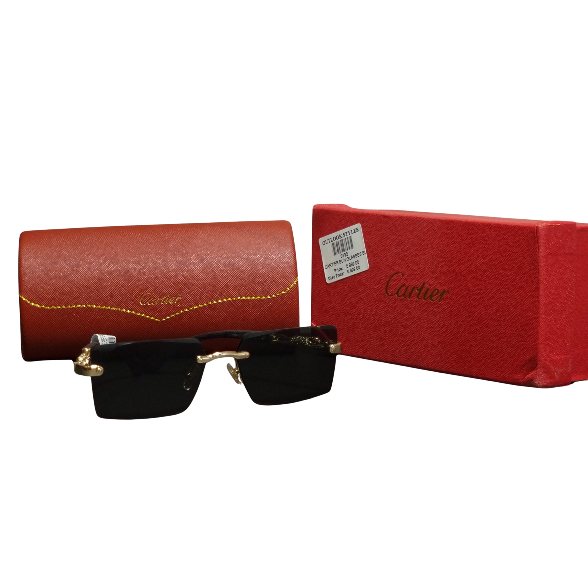 Cartier Imperial Rimless Square Sunglasses