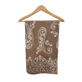 Luxury Beige Paisley Embroidery Cord Set | Women's Designer Shirt & Trouser Set U(0242)