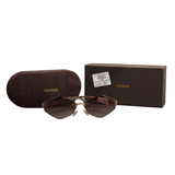 Rose Bronze Rimless Diamond-Cut Sunglasses