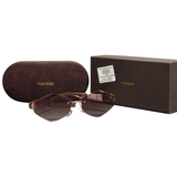 Rose Bronze Rimless Diamond-Cut Sunglasses