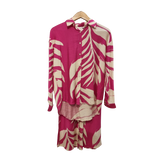 🌸 Pink Tropical Leaf Co-Ord Set – Effortless Summer Style U(0282)