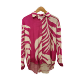 🌸 Pink Tropical Leaf Co-Ord Set – Effortless Summer Style U(0282)