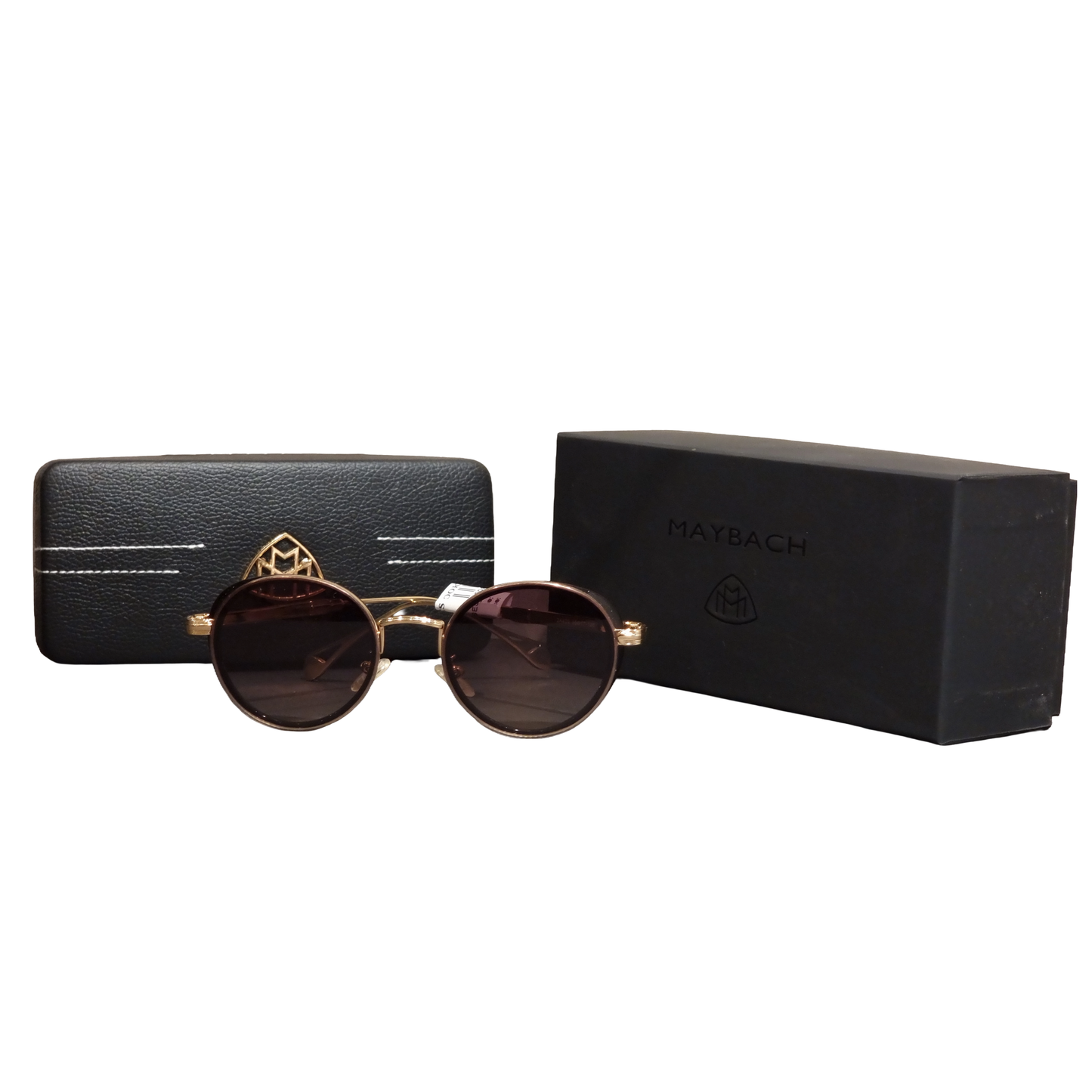 Maybach Vintage Luxe Round Aviators with Rose-Tint Lenses