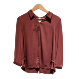 Bow-Detail Jacquard Blouse
