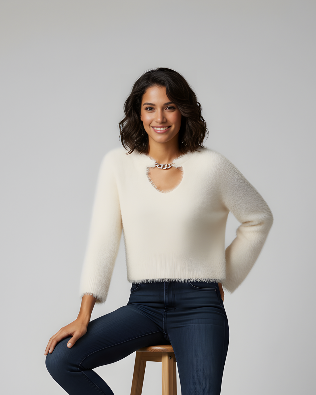 Off White Fur Sweater