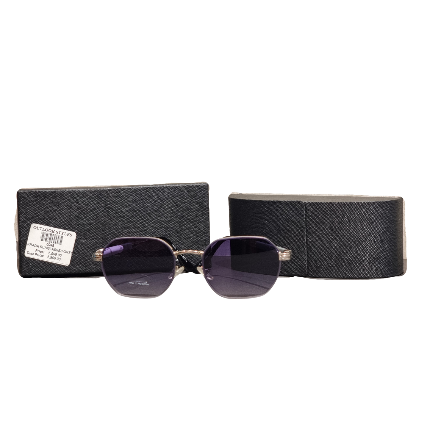 Metropolitan Hexagonal Sunglasses with Smoke Gradient Lenses