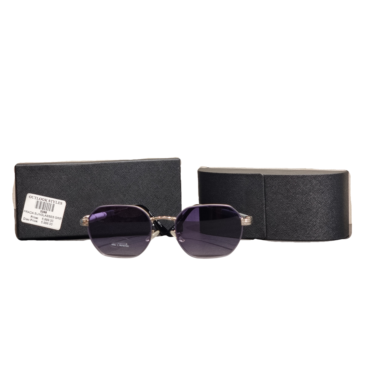 Metropolitan Hexagonal Sunglasses with Smoke Gradient Lenses