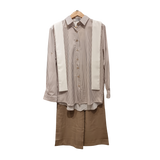 Striped Button-Down & Cargo Wide-Leg Set