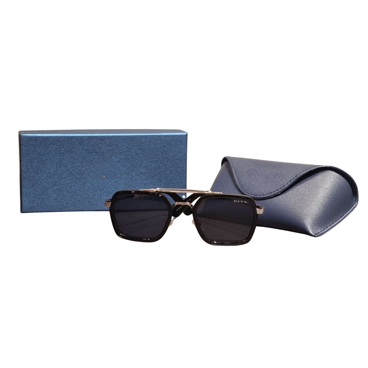 Dita Carbon Mach-One Navigator Sunglasses with Steel Blue Boutique Set