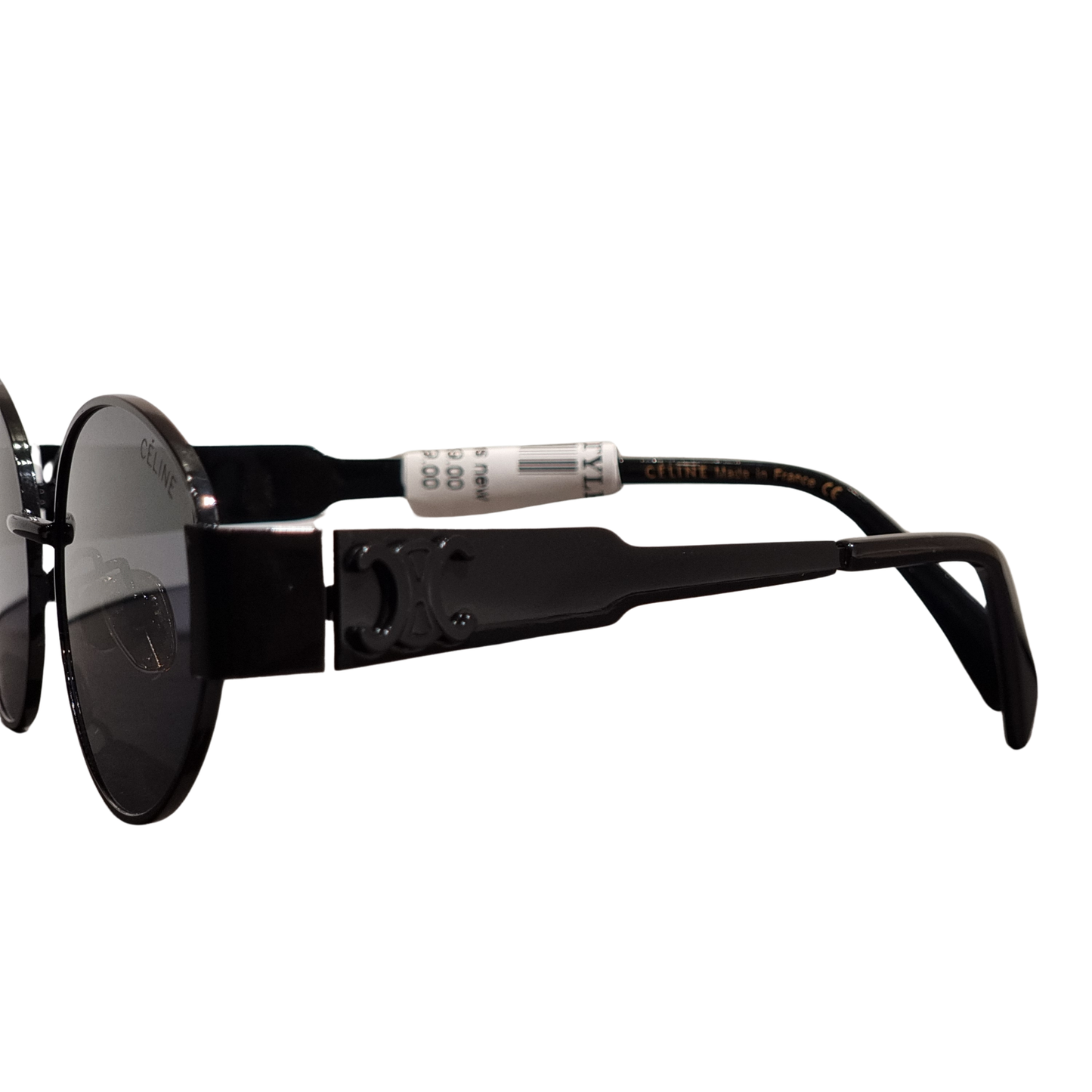 Celine Noir Artisan Oval Sunglasses with Smoked Lenses
