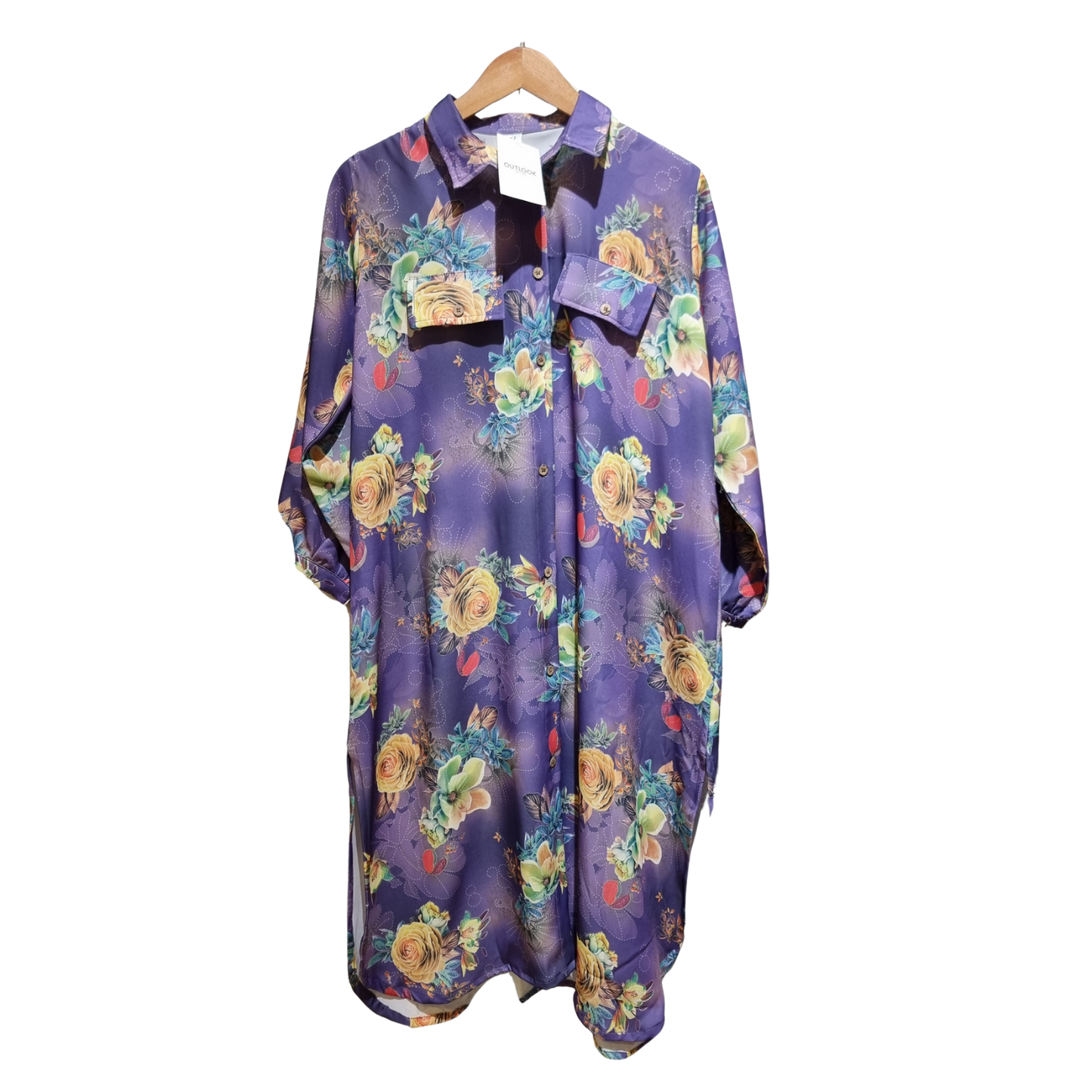 Women's Printed Long Shirt with Wide-Leg Pants – Elegant Floral & Paisley Co-Ord Set U(0310)
