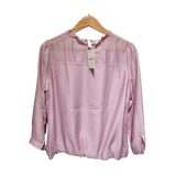 Smocked Pearl-Accent Pintuck Blouse