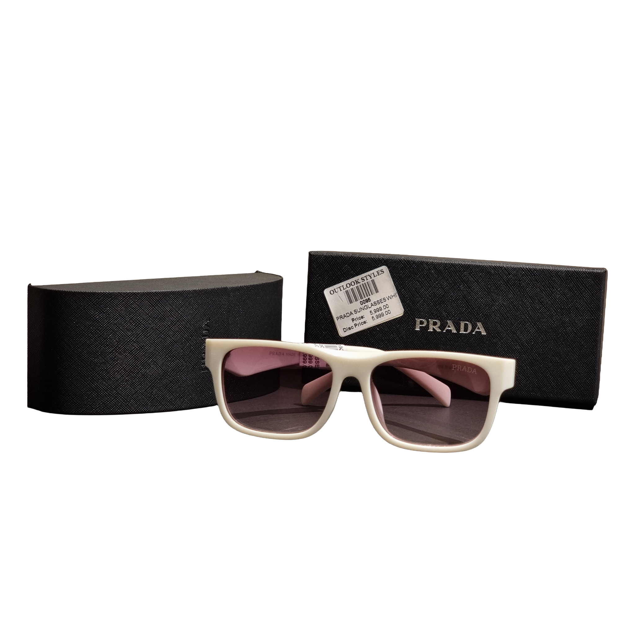Prada Matte Chalk White Square Sunglasses