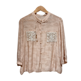 Embroidered Patch Chinoiserie Blouse