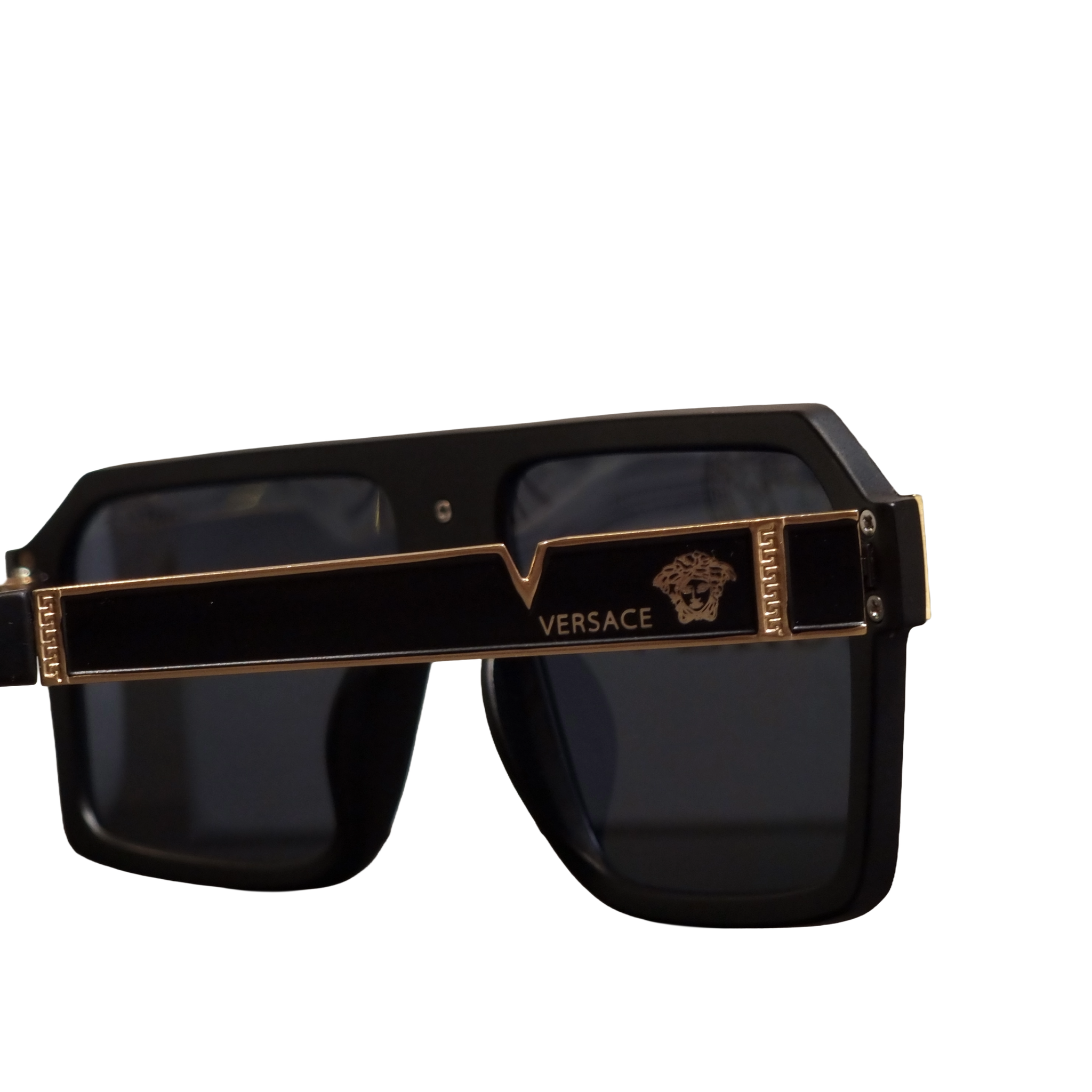 Versace Luxury Square Sunglasses – Black & Gold