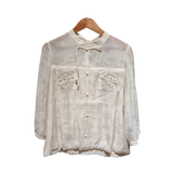 Embroidered Patch Chinoiserie Blouse