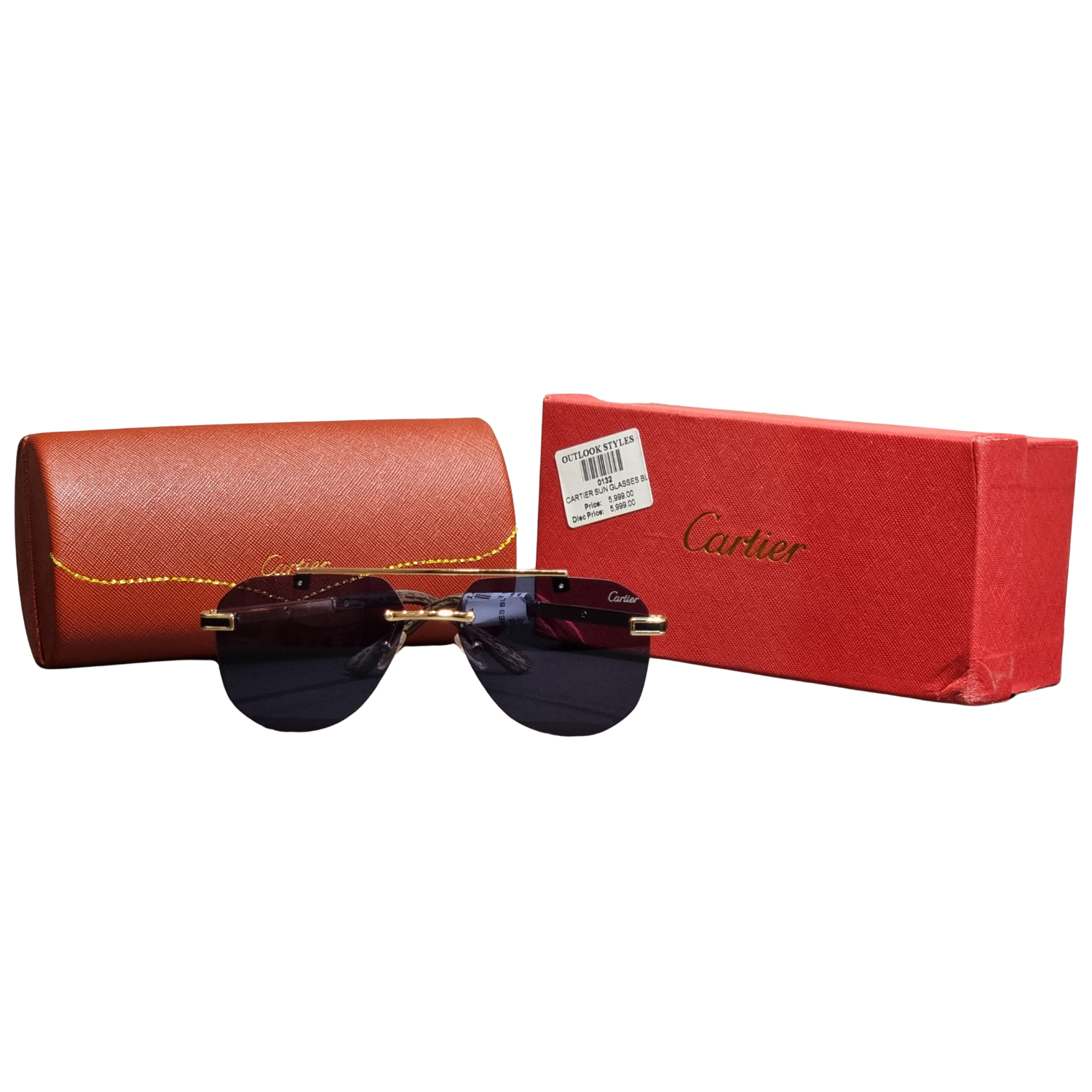 Cartier Executive Rimless Aviators with Charcoal Gradient Lenses