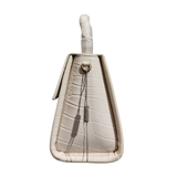 Charles & Keith White Croc-Embossed Structured Top Handle Bag