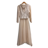Premium Flowing Chiffon Maxi Dress with Crochet Detail U(0285)