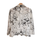 White And Black Printed Button-Up Coat