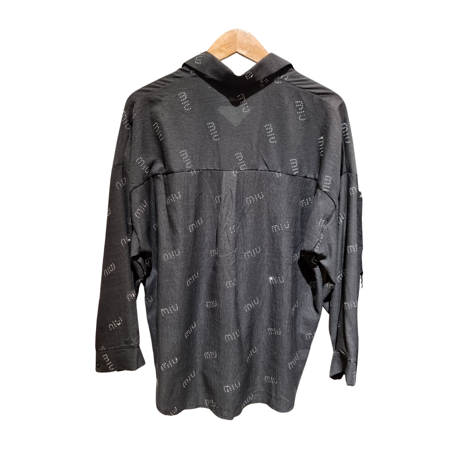 Crystal Logo Oversized Crepe Shirt