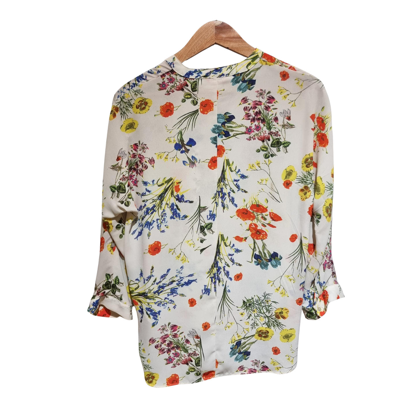 Floral Henley High-Low Blouse