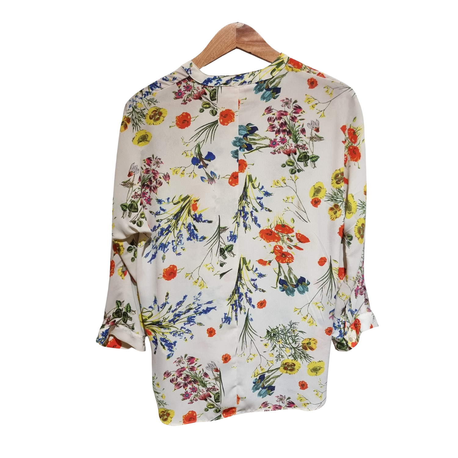 Floral Henley High-Low Blouse