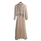 Premium Flowing Chiffon Maxi Dress with Crochet Detail U(0285)