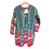 Tribal Fusion: 2-Piece Vibrant Geometric & Floral Suit