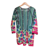 Tribal Fusion: 2-Piece Vibrant Geometric & Floral Suit