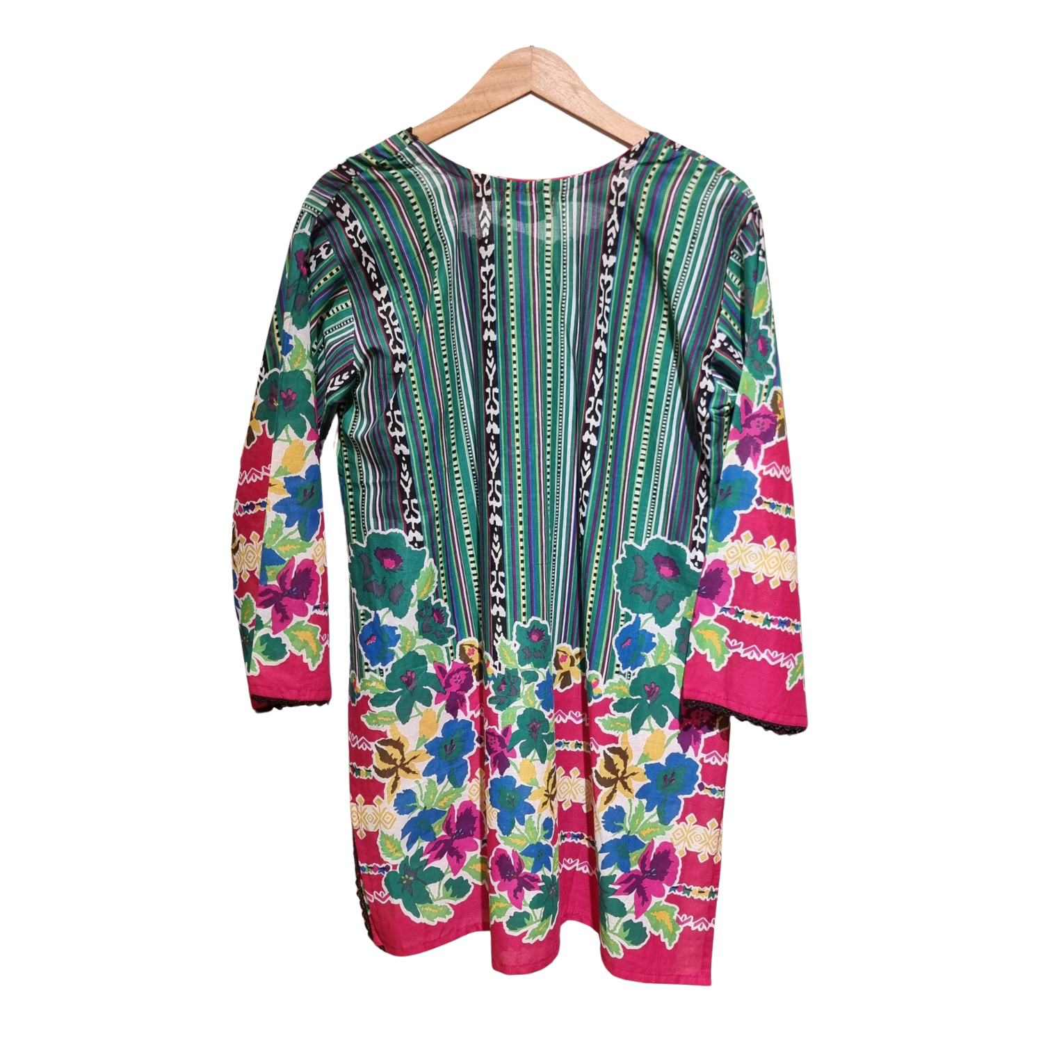 Tribal Fusion: 2-Piece Vibrant Geometric & Floral Suit