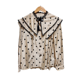 Vintage Polka Dot Lace Collar Blouse
