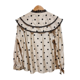 Vintage Polka Dot Lace Collar Blouse