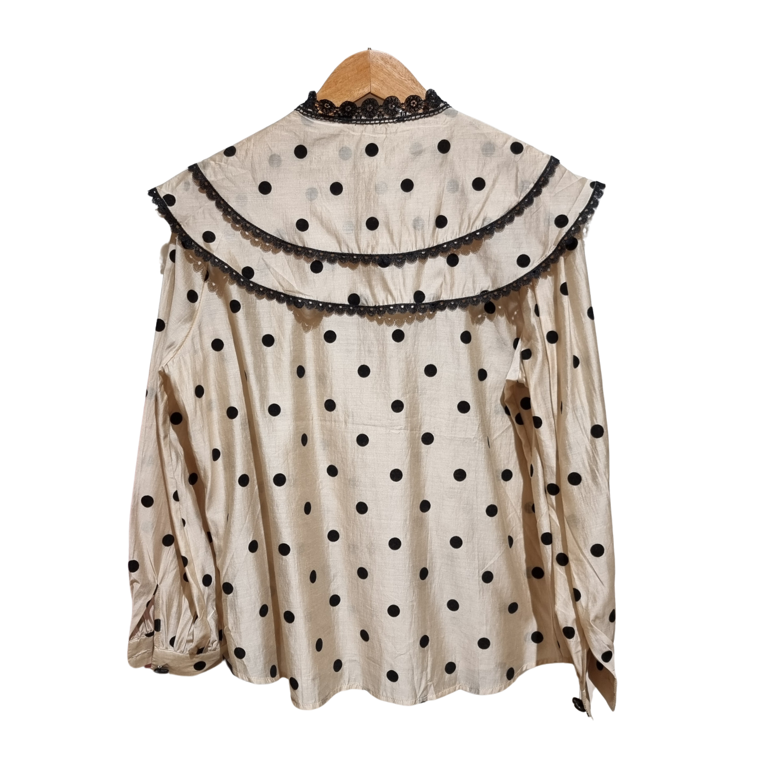 Vintage Polka Dot Lace Collar Blouse