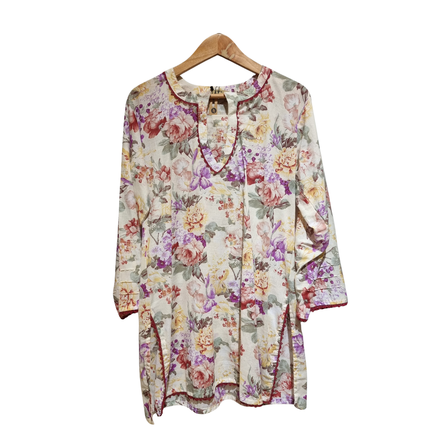 Mosaic Charm: 2-Piece Geometric Printed Cotton Suit