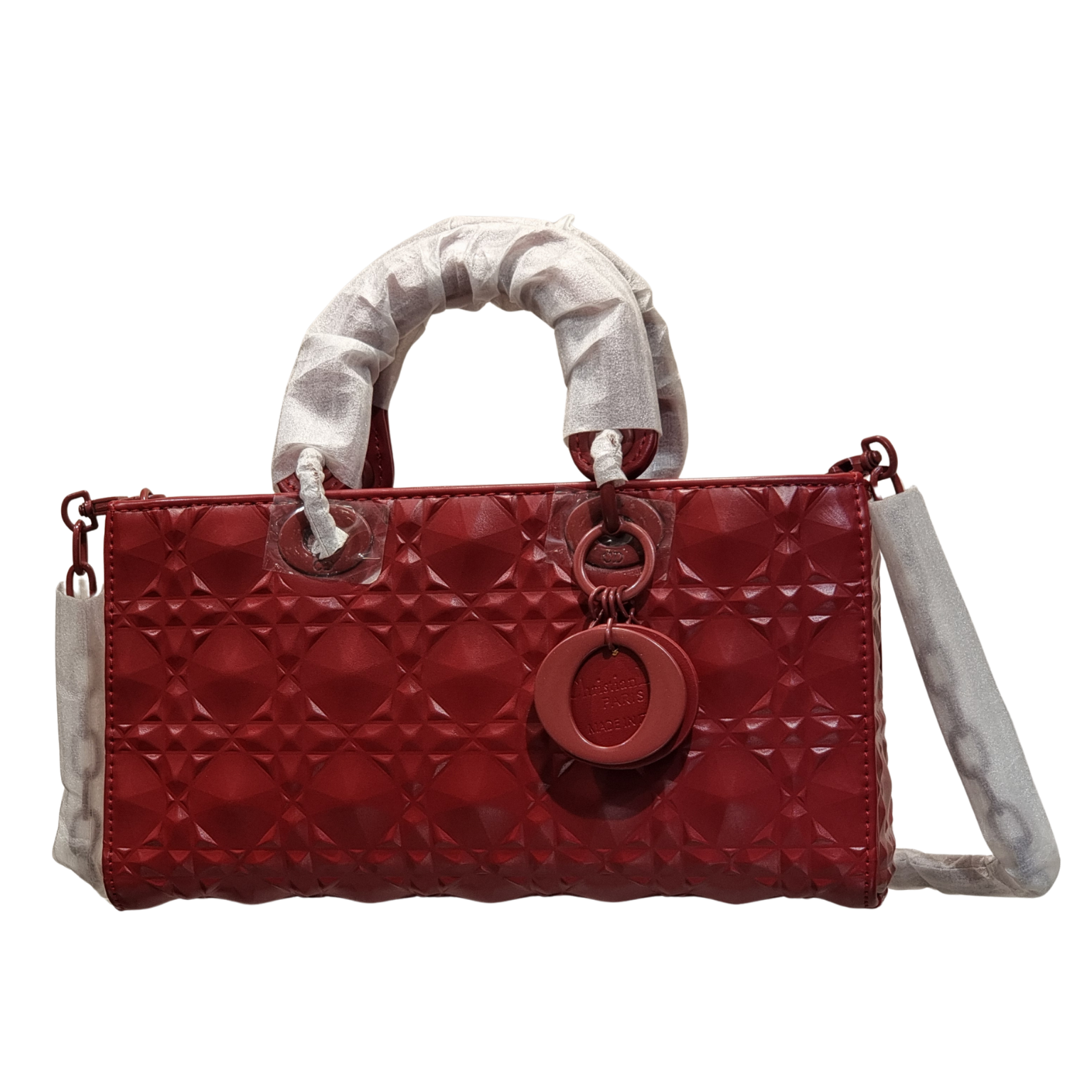 Christian Dior Matte Geometric Quilted Lady D-Joy East-West Bag