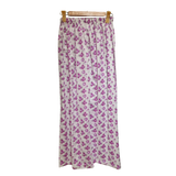 Purple Flora: 2-Piece Printed Cotton Suit with Lace Accents