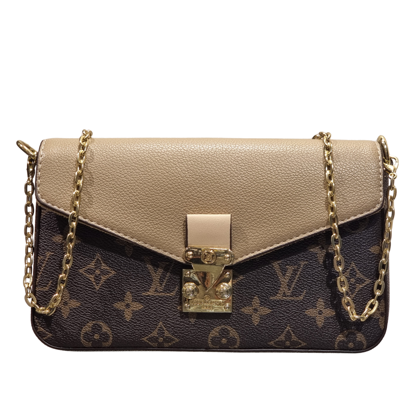 Louis Vuitton Vavin Chain Wallet in Monogram Canvas and Green Empreinte Leather