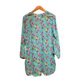 Two-Piece Turquoise Floral Printed Lawn Suit